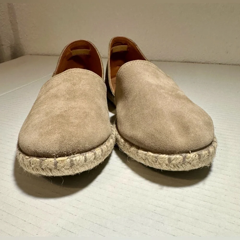 Verbenas Carmen Espadrilles Tan Leather Suede‎ Flat Slip On Womens 41 US 10/10.5